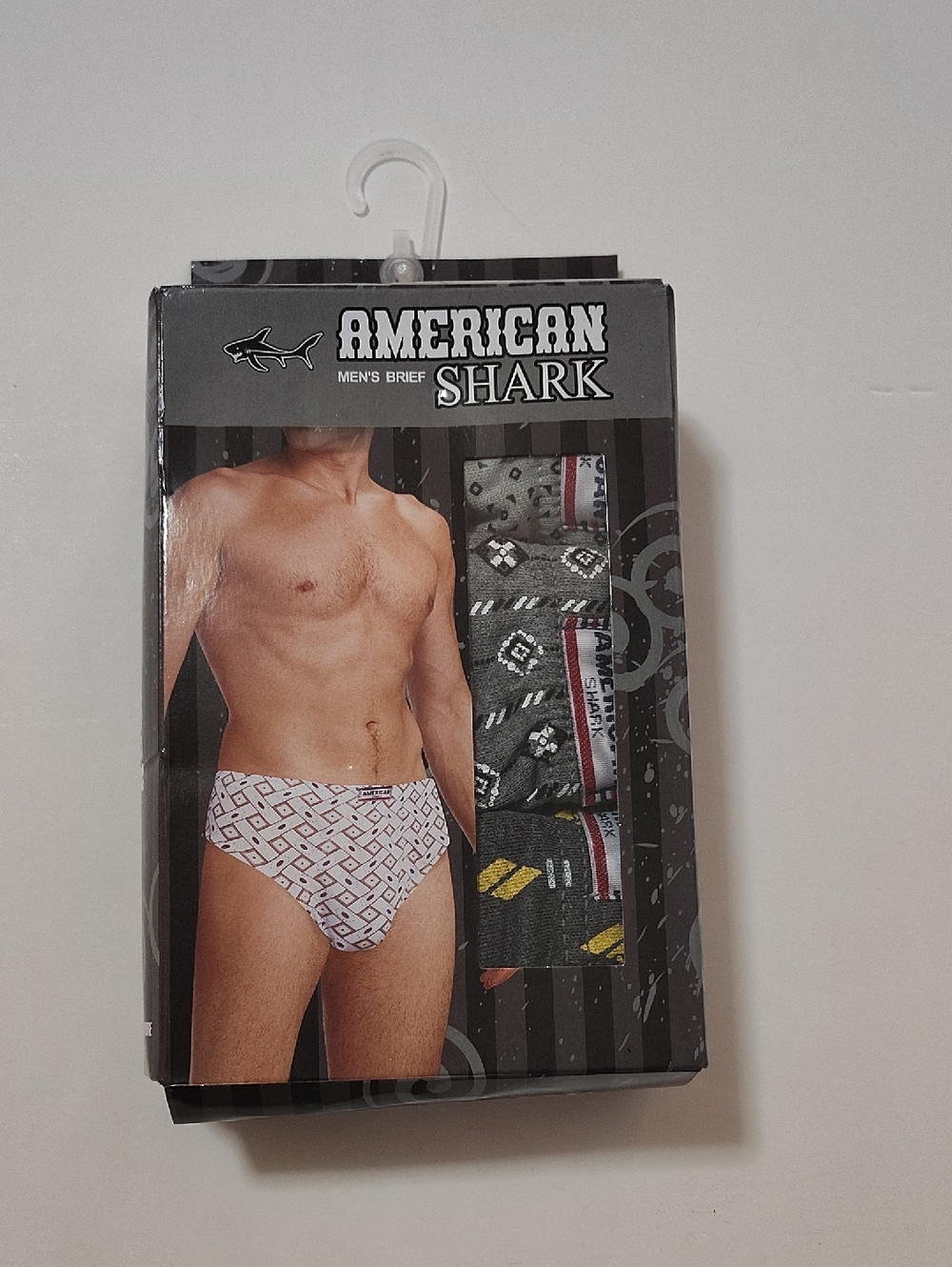 Retro Style Men's Low Rise Briefs - Gray  Printed Assorted - 3 Pack - Size 32-34